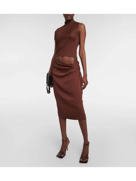 Rochie midi Christopher Esber până la genunchi de costum maro