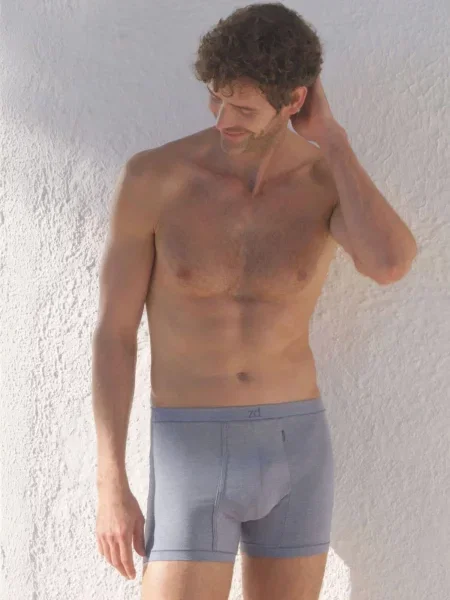 Zd ZERO DEFECTS Boxeri Helios Egyptian cotton denim albastru