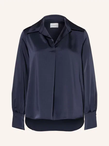 Claudie Pierlot Bluzka Koszulowa Z Satyny blau granatowa
