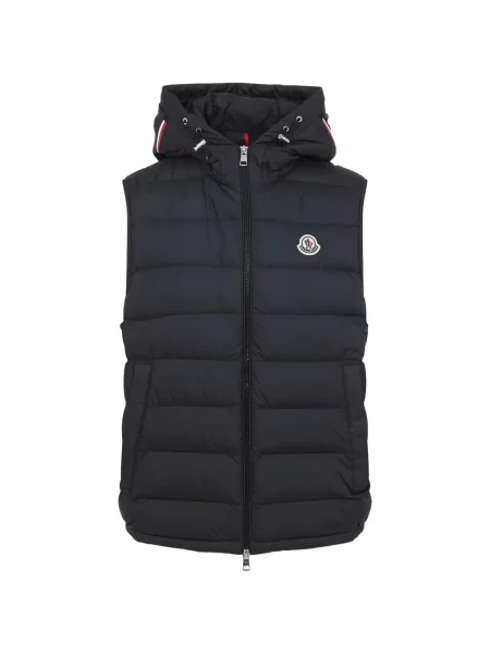 Kamizelka Moncler z kapturem niebieska