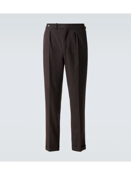 Pantaloni Dunhill de lână conici maro