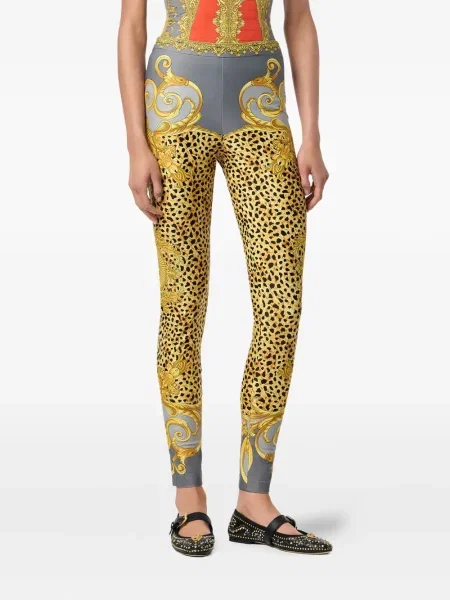 Leggings Versace cu imagine galben