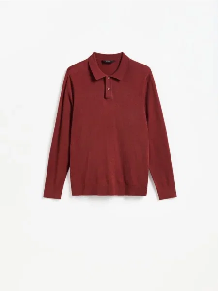 Gulerat tricou polo Reserved maro