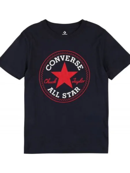 CONVERSE Tricou roșu / bleumarin alb