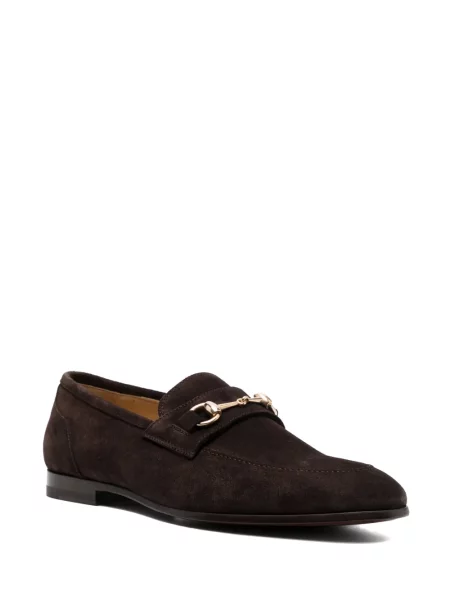 Semišové loafers Scarosso s přezkou hnědé