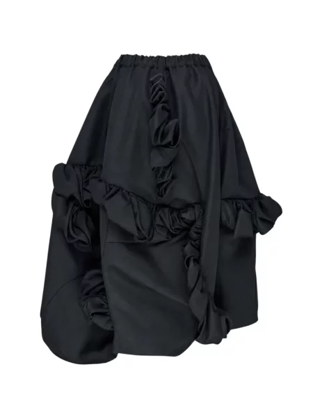 Fustă midi Comme Des Garçons cu volane asimetrică negru