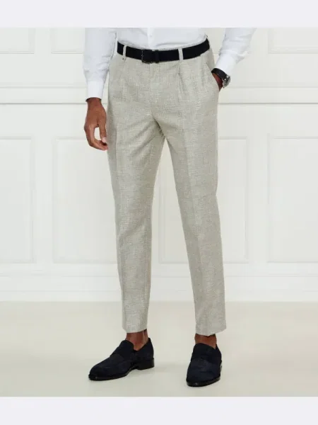 BOSS BLACK Pantaloni | Relaxed fit | cu adaos de in negru