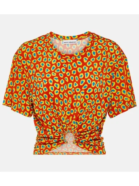 Top Paco Rabanne s potlačou s leopardím vzorom