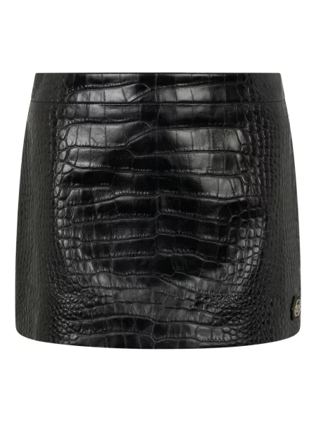 Mini fusta mini Philipp Plein cu imagine mini negru