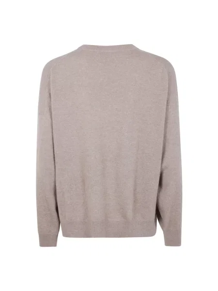 Sweter Brunello Cucinelli z okrągłym dekoltem beżowy