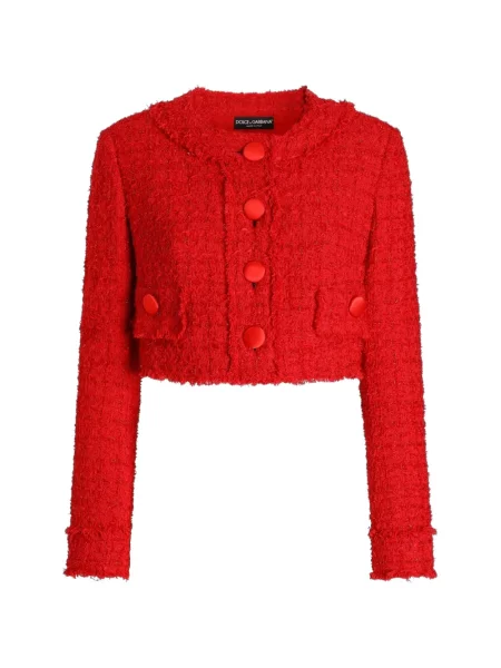 Scurt geacă Dolce & Gabbana din tweed roșu