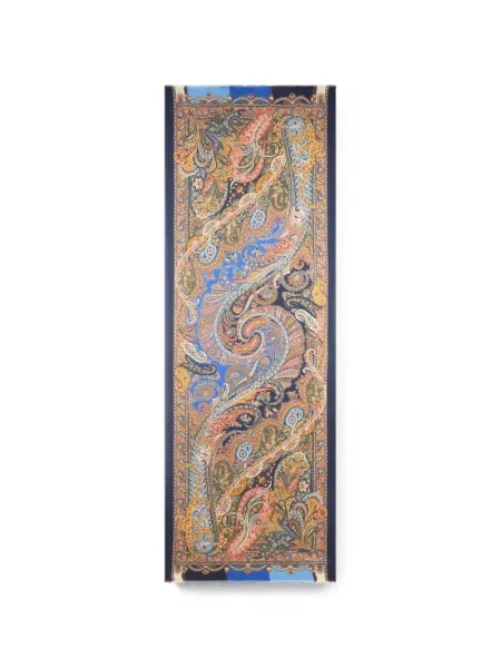 Fular Etro cu imagine cu model paisley albastru