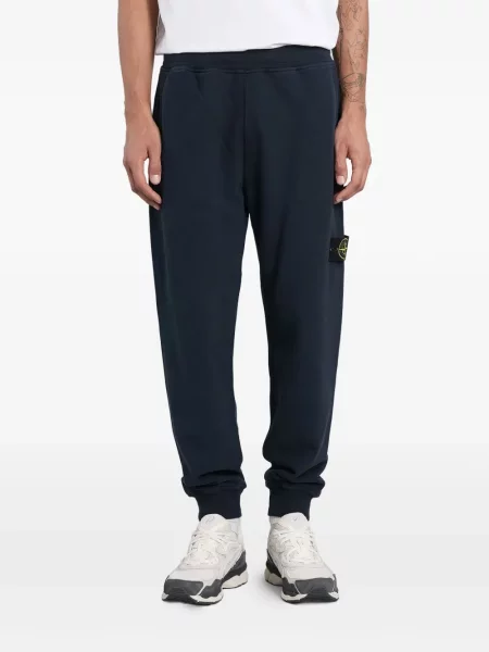 Pantaloni Stone Island cu strasuri albastru