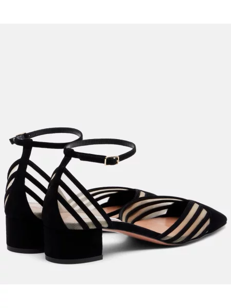 Pantofi cu toc Aquazzura din piele de căprioară negru