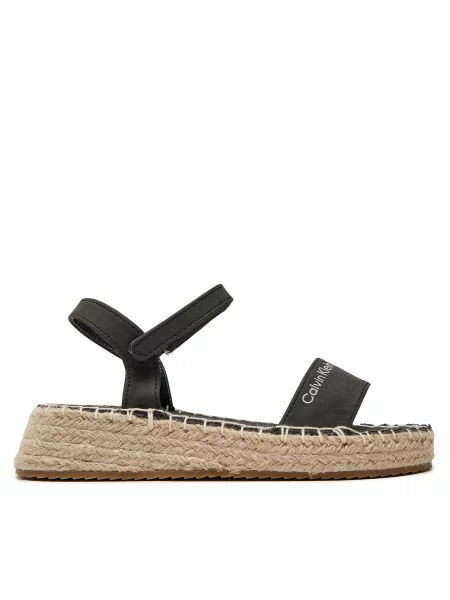 Calvin Klein Jeans Espadrile Rope Wedge S črna