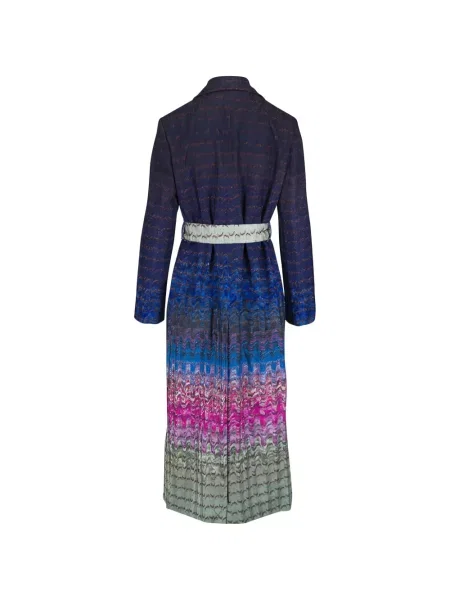 Cu centură palton Missoni tricotate albastru