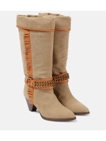 Platno kavbojski škornji Isabel Marant zelena