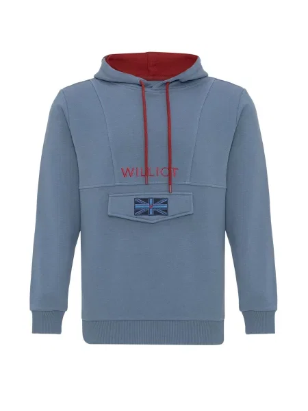 Williot Sweater majica Henry plava / mornarsko plava crvena