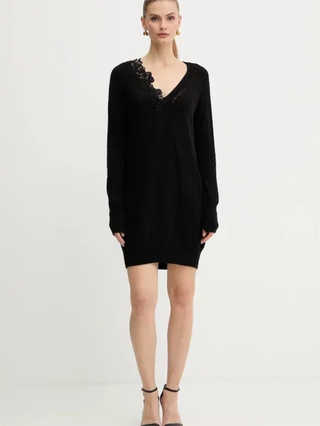 Ermanno Scervino rochie cu lână mini drept negru