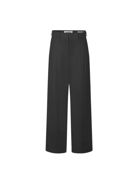 Lniane spodnie Rossi szare