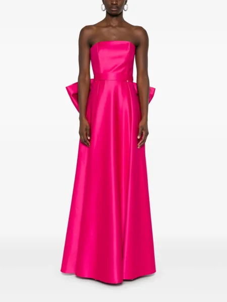 Rochie maxi Nissa cu funde de costum roz