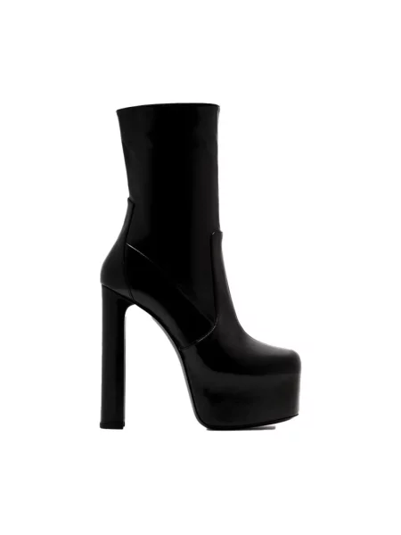 Buty do kostki Saint Laurent skórzane czarne