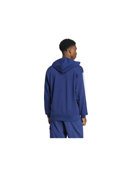 Csíkos frottír melegítő felső Adidas kék