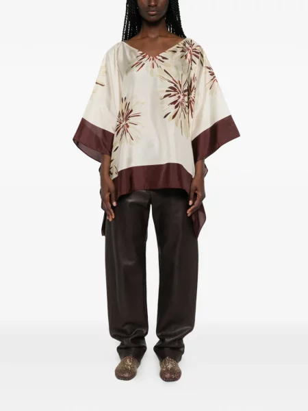 Bluză Brunello Cucinelli cu model floral cu imagine