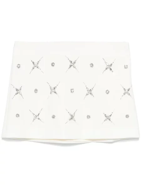 Fusta mini Pinko de cristal alb