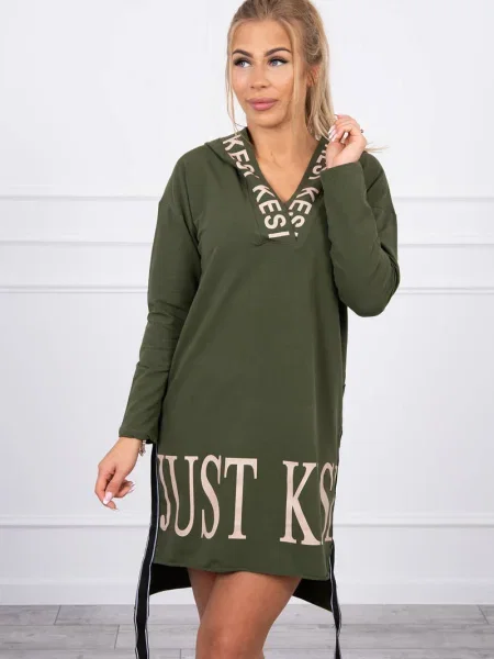 Rochie Kesi cu glugă cu imagine de costum kaki