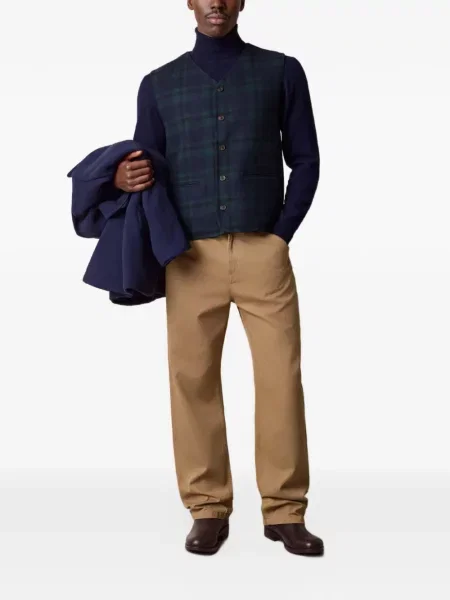 Dvouřadý kabát Brooks Brothers modrý