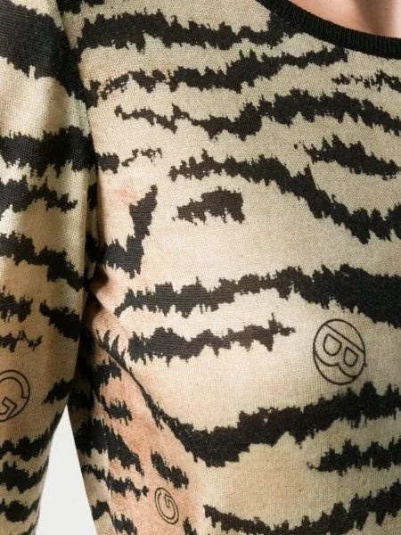 Pulover Giambattista Valli cu imagine cu dungi de tigru