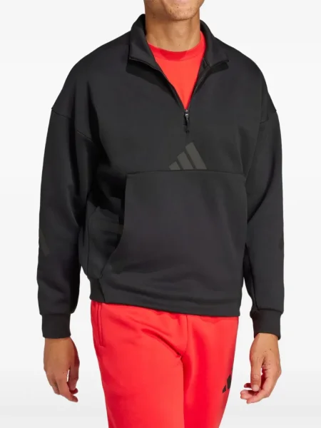 Pruhované pás kalhoty jogger Adidas s potiskem růžové