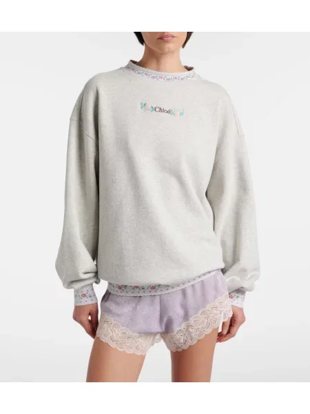 Hanorac Chloé din jerseu gri