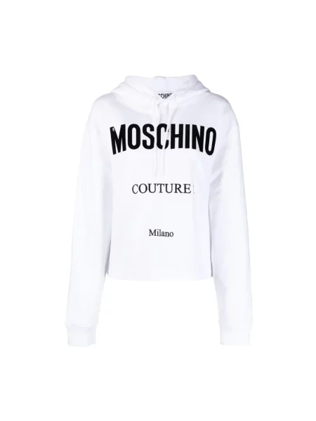 Bluza z kapturem Moschino z kapturem biała