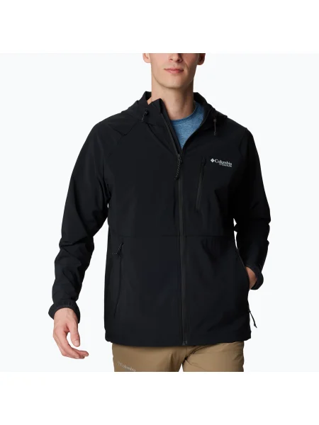 Férfi Columbia Triple Canyon kapucnis softshell kabát fekete. Méret: L fekete