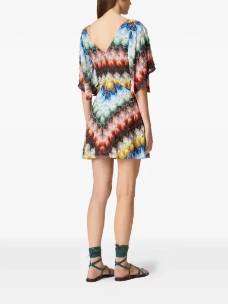 Kostiumas mini suknelė Missoni v formos iškirpte mėlyna