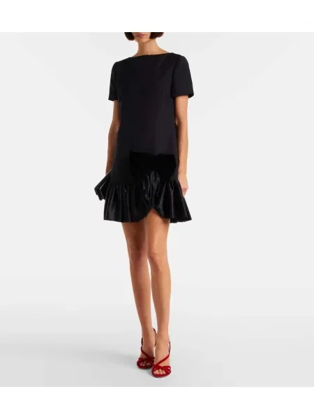 Rochie Valentino cu volane din crep negru