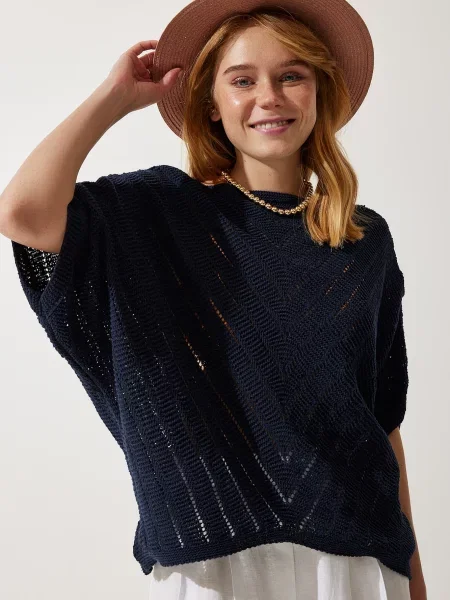 Blúzka Happiness İstanbul modrá