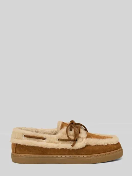 Loafersy z podszewką ze skóry jagnięcej z welurowej skóry bydlęcej Marc O'polo