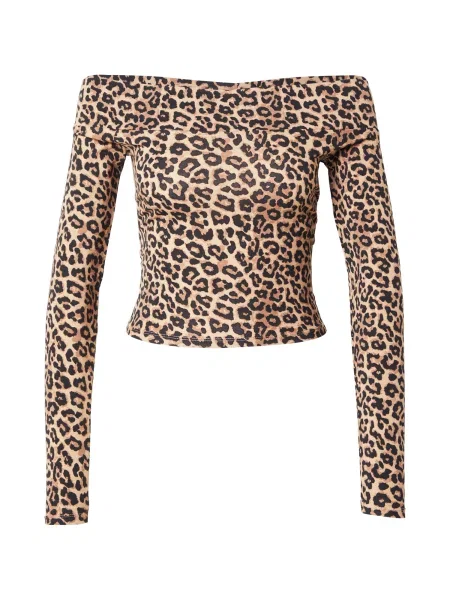 Studioselect Tricou Giulia bej / maro cămilă negru