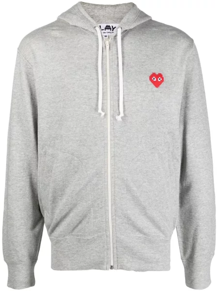 Hanorac cu glugă Comme Des Garcons Play gri