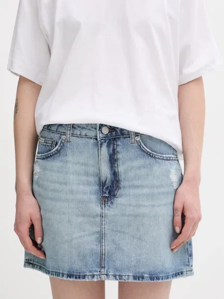 Guess Jeans spódnica jeansowa niebieska