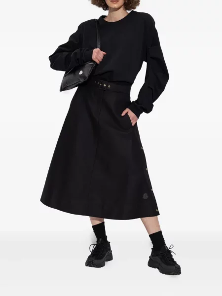 Fustă midi Moncler până la genunchi negru