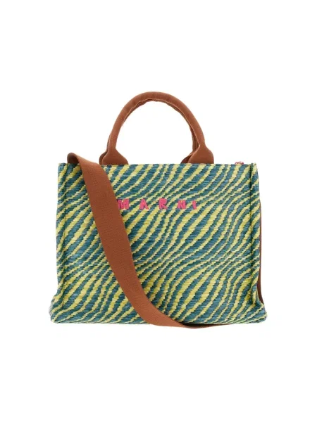 Shopperka Marni z logo zielona