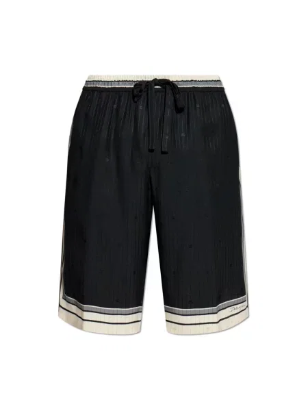 Jedwabne szorty Dolce&gabbana w paski czarne