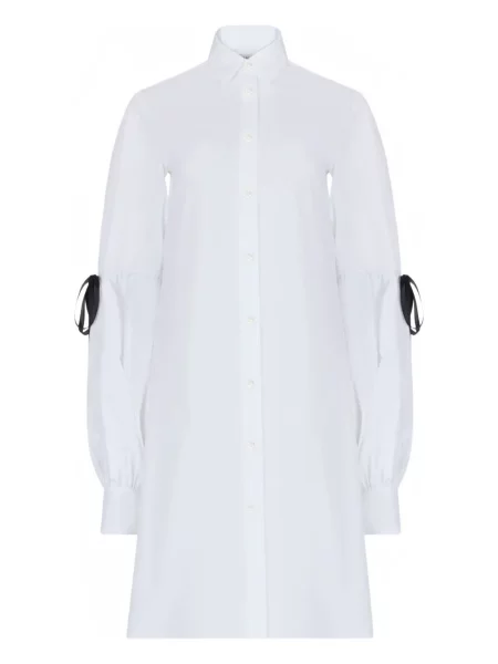 Sukienka koszulowa Nina Ricci z kokardką garniturowa biała