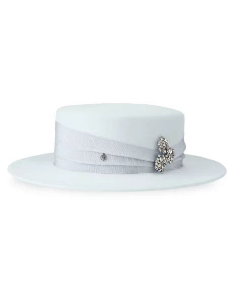 Pălărie Maison Michel de lână albastru