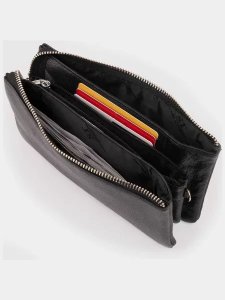 Кожаный клатч St Leather Accessories черный