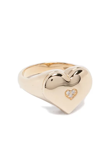 Пръстен Sydney Evan със сърца жълто